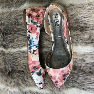 Floral Pointy Toe D’Orsay Flats